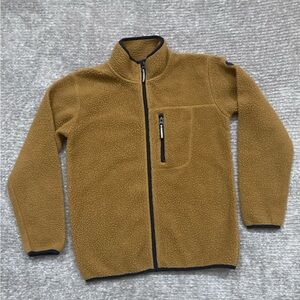 Polarn O. Pyret Eco Wind Fleece Jacket Size 11-12 Years Tan Brown Cozy Teddy